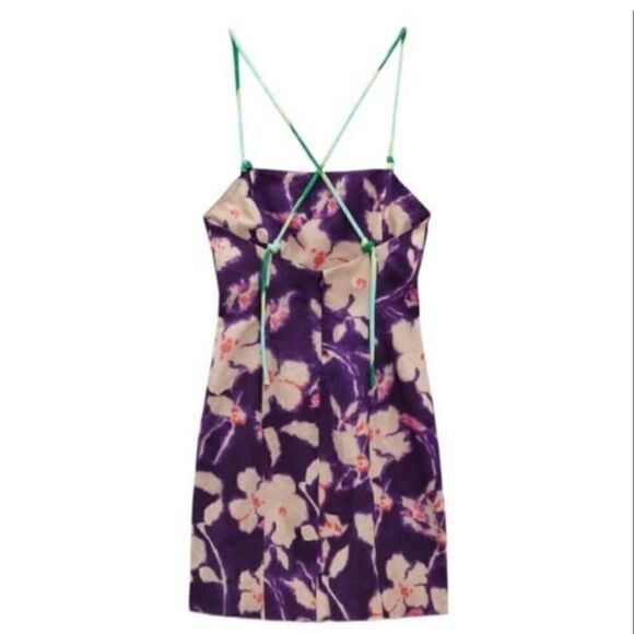 ZARA Floral Linen Blend Dress NWT - Picture 10 of 11